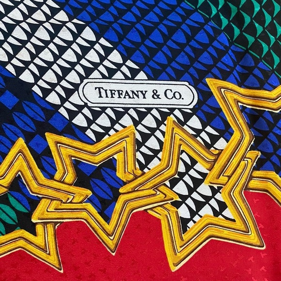 Tiffany & Co Vintage Silk Scarf Red Star Patterns - Silk - Picture 2 of 3